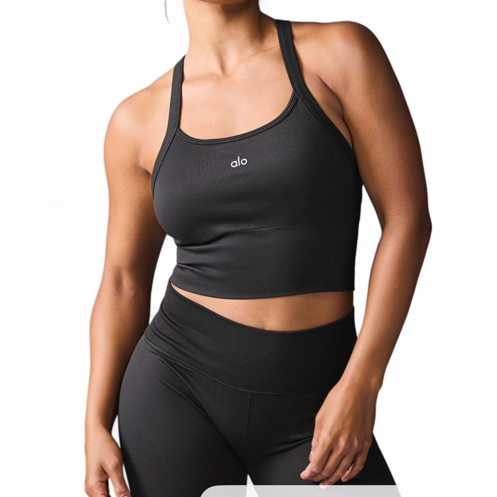 ALO Yoga Women's Black Sports Bra and Leggings Set